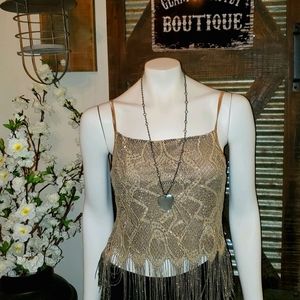 3/$20 Lace Fringe Top